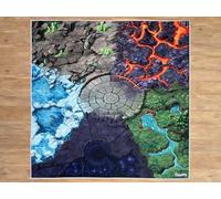 SkippiDoo Tapis de jeu - Tapis pour chambre d'enfant New Fantasy World 120 x 120 cm, idéal pour les personnages de jeu, adapté aux mondes fantastiques comme Schleich Eldrador