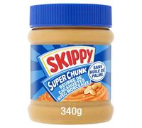 SKIPPY - Beurre de Cacahuètes Crunch aux Morceaux de Cacahuètes Grillées - Le pot de 340g - Le Lot De 4