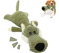 SKIPTHYBER Wolf Jouet pour chien indestructible en peluche pour chien Jouet couineur pour chien Jouet anti-stress pour calmer et divertir
