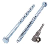 SKIR'CO 15 vis DIN 571 en acier galvanisé hexagonal pour bois M8 x 140 mm, vis de bus, vis hexagonales, boulons à embout hexagonal magnétique