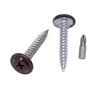 SKIR'CO (150 pièces) Vis à bois autotaraudeuses peintes 4,2 x 30 mm, vis à métal, tête bombée modifiée PH (Brun chocolat RAL 8017)