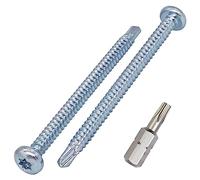 SKIR'CO (200 pièces) Vis Autoperceuses 4.8 x 70 mm, Tête Cylindrique Bombée, Vis DIN 7504 N Zinguées, Vis Autotaraudeuses