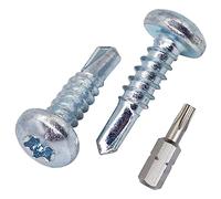 SKIR'CO (300 pièces) Vis Autoperceuses 4.8 x 19 mm, Tête Cylindrique Bombée, Vis DIN 7504 N Zinguées, Vis Autotaraudeuses