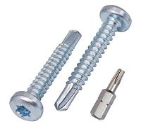 SKIR'CO (300 pièces) Vis Autoperceuses 4.8 x 32 mm, Tête Cylindrique Bombée, Vis DIN 7504 N Zinguées, Vis Autotaraudeuses