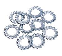 SKIR'CO (50 pièces) Rondelles de blocage crantées zinguées M8, Rondelles de blocage externes, Rondelles DIN 6798A