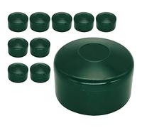 SKIR'CO Lot de 10 capuchons de poteau de clôture ronds en plastique vert 60 mm pour poteaux de clôture ronds, vert mousse RAL 6005