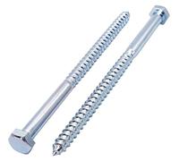 SKIR'CO Lot de 10 vis à bois à tête hexagonale DIN 571 en acier zingué M12 x 220 mm