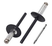 SKIR'CO Lot de 100 rivets aveugles à bride large en aluminium 4,8 x 14 mm Mandrin en acier inoxydable RAL 7016 Gris anthracite (foret inclus)