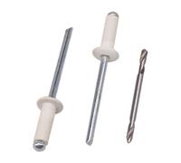 SKIR'CO Lot de 100 rivets aveugles peints 4,0 x 12 mm en aluminium DIN 7337 Tête bombée Mandrin en acier Rivets pop Blanc pur RAL 9010