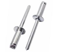 SKIR'CO Lot de 150 rivets aveugles en acier zingué 6 x 16 mm Mandrin en acier à tête bombée DIN 7337