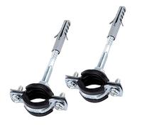SKIR'CO Lot de 2 supports de tuyau avec revêtement en caoutchouc noir pour tuyaux de Ø 20-25 mm, pour montage mural et plafond (2 pièces)