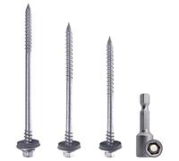 SKIR'CO Lot de 20 vis autotaraudeuses 6,4 x 160 mm avec rondelles EPDM pour panneaux sandwichs, tête hexagonale