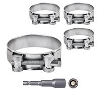 SKIR'CO Lot de 4 colliers de serrage renforcés de 68 à 73 mm, en acier galvanisé, tube réglable et collier de serrage (4 pièces, avec embout de tournevis hexagonal magnétique)