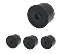 SKIR'CO Lot de 4 inserts de tube en plastique noir avec filetage métallique M8 pour tubes ronds de 40 mm de diamètre