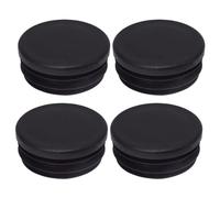 SKIR'CO Lot de 4 inserts de tubes ronds de 50 mm, bouchons de poteau de clôture en plastique noir, bouchons de tuyau, noir RAL 9005