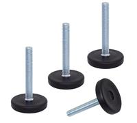 SKIR'CO Lot de 4 pieds de nivellement de meubles M6 x 40 mm, pieds ronds réglables de 30 mm de diamètre, pied de nivellement de filetage M6