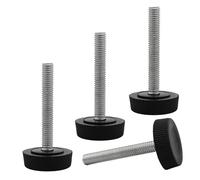 SKIR'CO Lot de 4 Pieds de Nivellement M6 x 40 mm - Ronds Réglables 25 mm de Diamètre - Filetage M6 pour Meubles