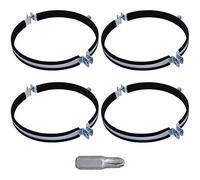 SKIR'CO Lot de 4 supports de tuyau avec revêtement en caoutchouc pour tuyaux de 200 mm, colliers de serrage pour montage mural et plafond