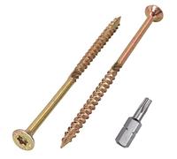 SKIR'CO Lot de 40 vis à bois universelles en acier zingué 4,0 x 80 mm Tête fraisée Torx Type 17 Vis à aggloméré