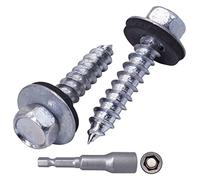 SKIR'CO Lot de 40 vis autotaraudeuses en zinc plaqué 6,5 x 32 mm avec rondelles EPDM, tête hexagonale