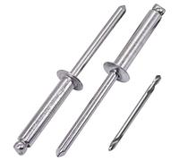 SKIR'CO Lot de 50 rivets aveugles en aluminium 4,8 x 24 mm Mandrin en aluminium Pop Rivets Tête bombée Un foret inclus