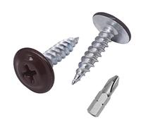 SKIR'CO Lot de 50 vis à bois autotaraudeuses peintes 4,2 x 16 mm, vis en métal, tête de réglage modifiée Phillips (marron chocolat RAL 8017)