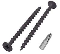 SKIR'CO Lot de 50 vis avec finition phosphatée noire 3,5 x 55 mm pour cloison sèche, vis à bois, tête cruciforme, vis pour plaque de plâtre