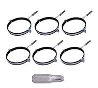 SKIR'CO Lot de 6 supports de tuyau avec garnitures en caoutchouc pour tuyaux de 100 mm, supports de tuyaux pour montage mural et au plafond, colliers de serrage