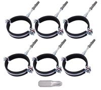 SKIR'CO Lot de 6 supports de tuyau avec garnitures en caoutchouc pour tuyaux de 75 à 80 mm, supports de tuyaux pour montage mural et au plafond, colliers de serrage