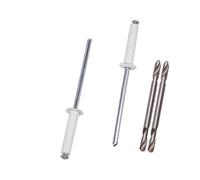 SKIR'CO Lot de 600 rivets aveugles peints 3,2 x 16 mm en aluminium DIN 7337 Mandrin en acier Rivets pop forets inclus (blanc pur RAL 9010)