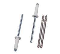 SKIR'CO Lot de 700 rivets aveugles peints 3,2 x 12 mm en aluminium DIN 7337 Mandrin en acier Rivets pop forets inclus (blanc pur RAL 9010)