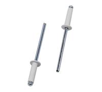SKIR'CO Lot de 700 rivets aveugles peints 3,2 x 12 mm en aluminium DIN 7337 Tête bombée Mandrin en acier Rivets pop Blanc pur RAL 9010
