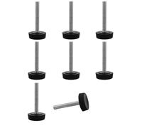 SKIR'CO Lot de 8 pieds de nivellement de meubles M6 x 40 mm, pieds ronds réglables de 25 mm de diamètre, pied de nivellement de filetage M6