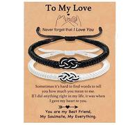 SKIRIFLA Bracelets assortis pour couples, petit ami, petite amie, mon amour, âme sœur, anniversaire, Saint-Valentin, cadeau de Noël pour elle et lui, One Size, Pierre précieuse, Sans pierre précieuse