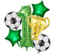 SKIRUP Ballons de fête d'anniversaire de football sur le thème des sports de football - Fournitures de décoration de fête pour 1er anniversaire de mariage - Vert Mylar - 1 ballon - Décorations de