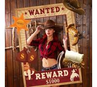 SKIRUP décoration de fête cowboy occidental, fond rodéo, séance photo, cadre selfie drôle