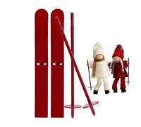 Skis miniatures : 2 bâtons de ski de sport en plastique, Noël de bureau pour figurines de gnomes, décoration de scène d'hiver | Affichage de table de Noël émouvant