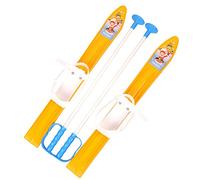 Skis pour enfants, fixations de ski + bâtons de ski en plastique, 5 couleurs, 60 cm, jaune
