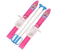 Skis pour enfants, fixations de ski + bâtons de ski en plastique, 5 couleurs, 60 cm, Rosa