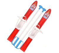 Skis pour enfants, fixations de ski + bâtons de ski en plastique, 5 couleurs, 60 cm, Rot