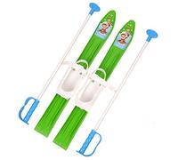 Skis pour enfants, fixations de ski + bâtons de ski en plastique, 5 couleurs, 60 cm, vert