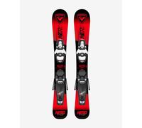 Skis Rossignol Hero Pro 70 - 80 + fixations Team 4 noir mat rouge enfant - 90