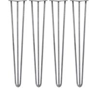 SKISKI LEGS 4 Pieds de Table en Épingle à Cheveux 71cm 3 Tiges en Acier Couleur Naturelle Épaisseur 12mm
