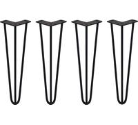 SkiSki Legs 4 x 40.5cm 3 entretoises Hairpin Epingle à cheveux Pieds de chaise de table en acier 10mm