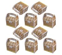 SKISUNO 10 Pièces Boîte à Pâtisserie Thème Pirate, Coffre au Trésor Compact en Papier, Présent de Fête Amusant et Facile à Ranger pour Anniversaire Pirate ou Théâtre