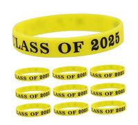 SKISUNO 10 Pièces Bracelets Silicone Class Of pour Fête de Remise de Diplômes Lot de Souvenirs Durables et Accessoires Polyvalents pour Hommes et Femmes