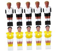 SKISUNO 10 Pièces Figurines Football de Table Accessoires Remplaçables pour Joueurs Babyfoot Design Professionnel Facile à Installer Surface Lisse Résistante Couleurs Élégantes Noir Jaune