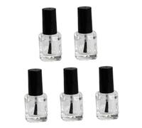 SKISUNO 10 Pièces Lot de Flacons Vides pour à Ongles avec Pinceau Intégré Flacons Carrés Transparents Verre Étanches et Rechargeables pour DIY Nail Polish
