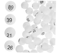 SKISUNO 100 Pièces Balles Numérotées PP pour Loterie et Jeux Balles de -Pong Imprimées Blanc pour Décoration et Animation de Fête