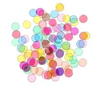 SKISUNO 100 pièces Disques Ronds Colorés Transparents avec Bord Métallique Éducatif Mathématique Montessori pour Garçon Fille Outils Dapprentissage Précoce pour Jeu et Activités